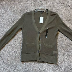 NWT Banana Republic XS olive green cardigan sweater